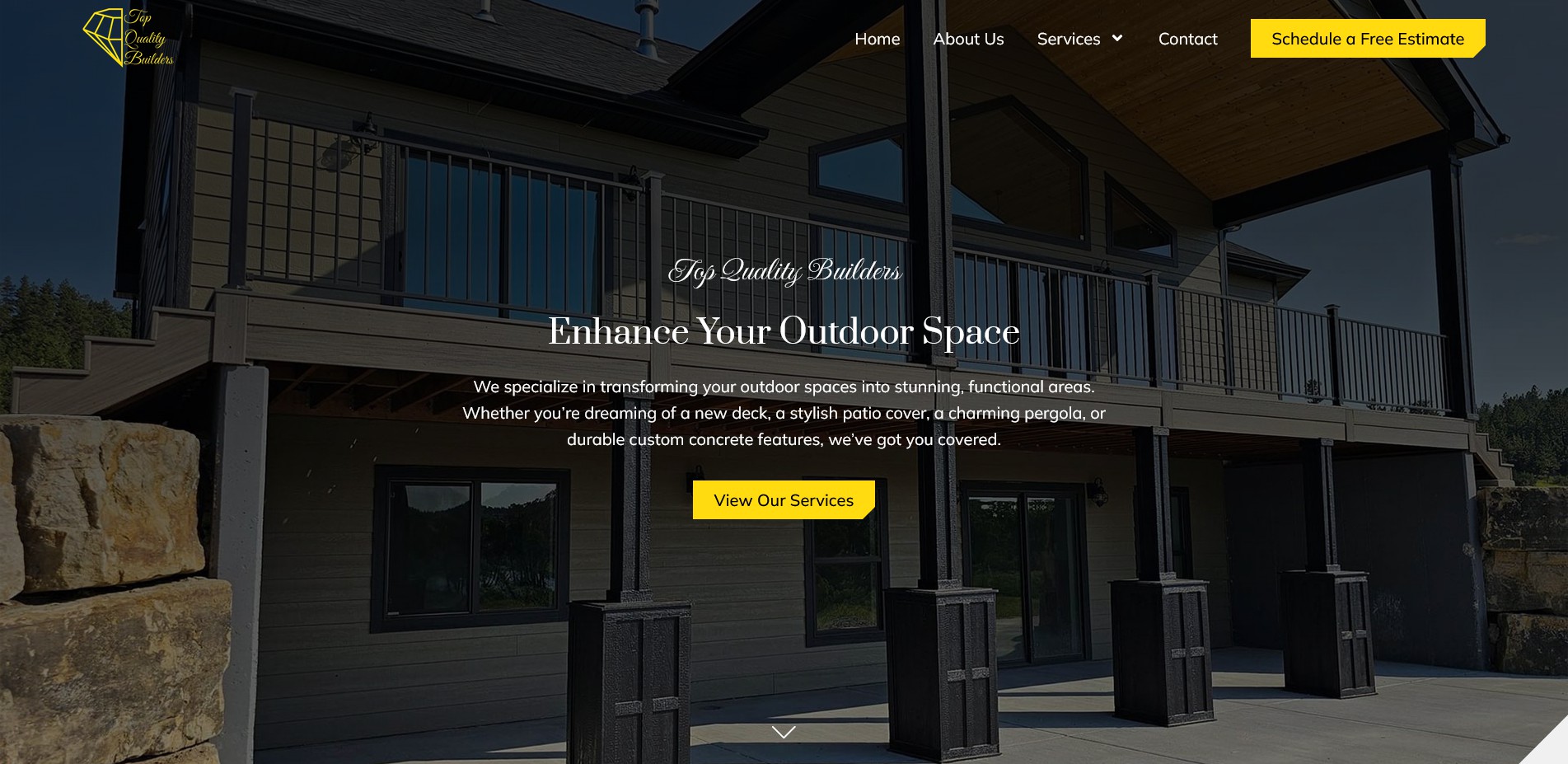 Top Quality Builders Website Desktop Screenshot