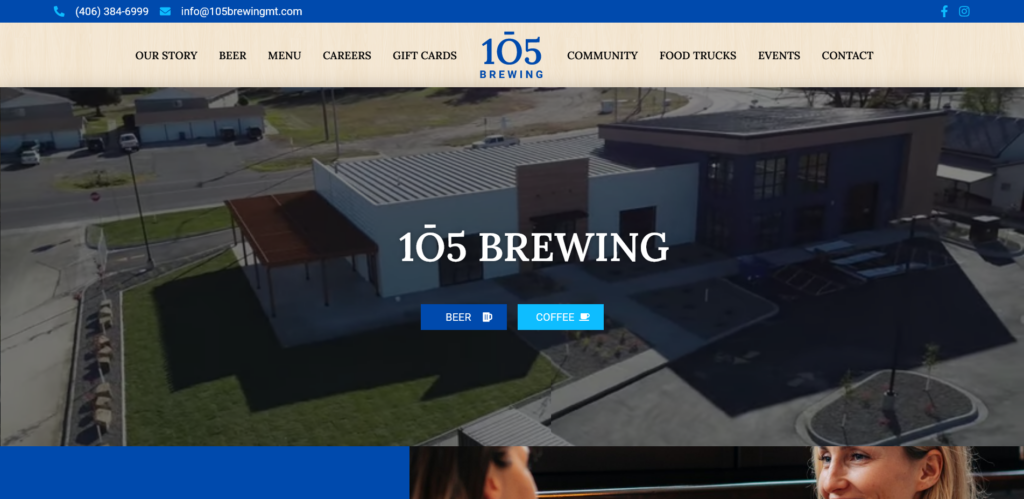 1Ō5 Brewing Website Desktop Screenshot